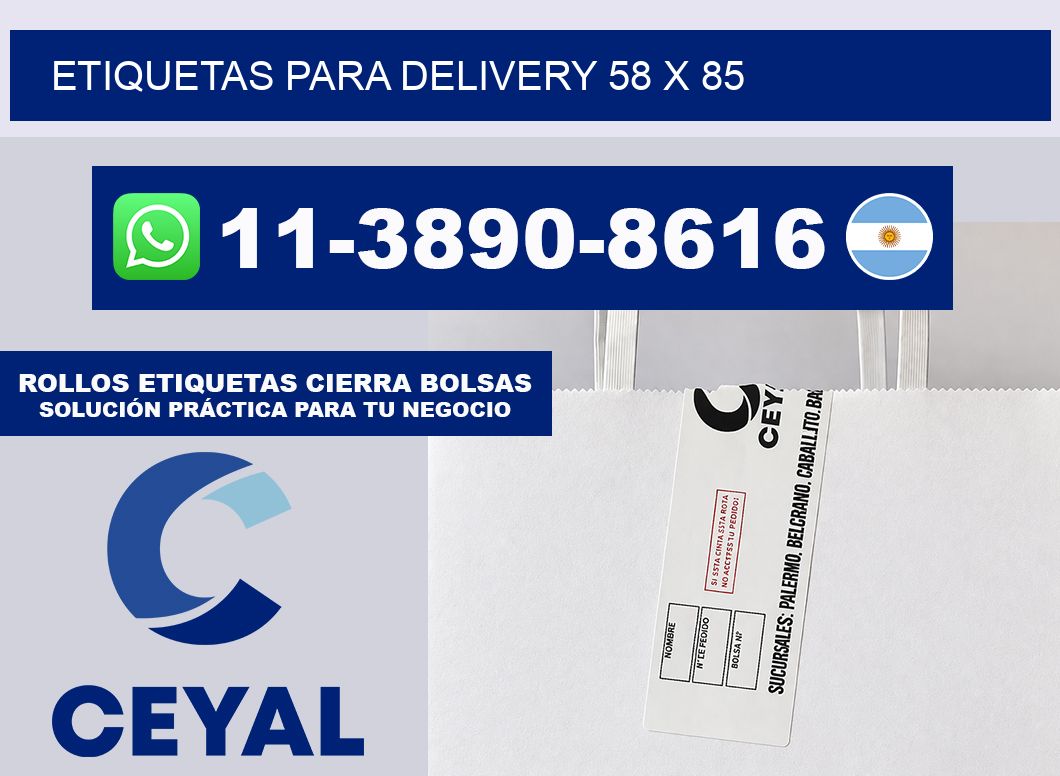 ETIQUETAS PARA DELIVERY 58 x 85