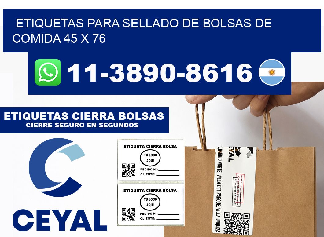 ETIQUETAS PARA SELLADO DE BOLSAS DE COMIDA 45 x 76