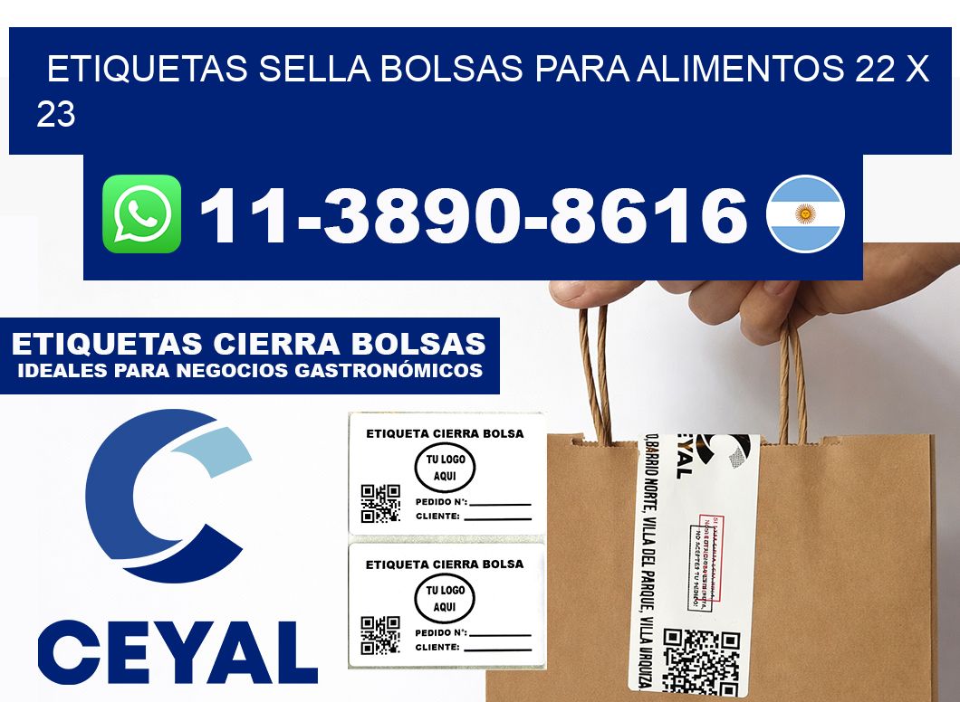 ETIQUETAS SELLA BOLSAS PARA ALIMENTOS 22 x 23