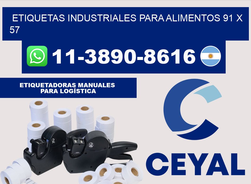 Etiquetas industriales para alimentos 91 x 57