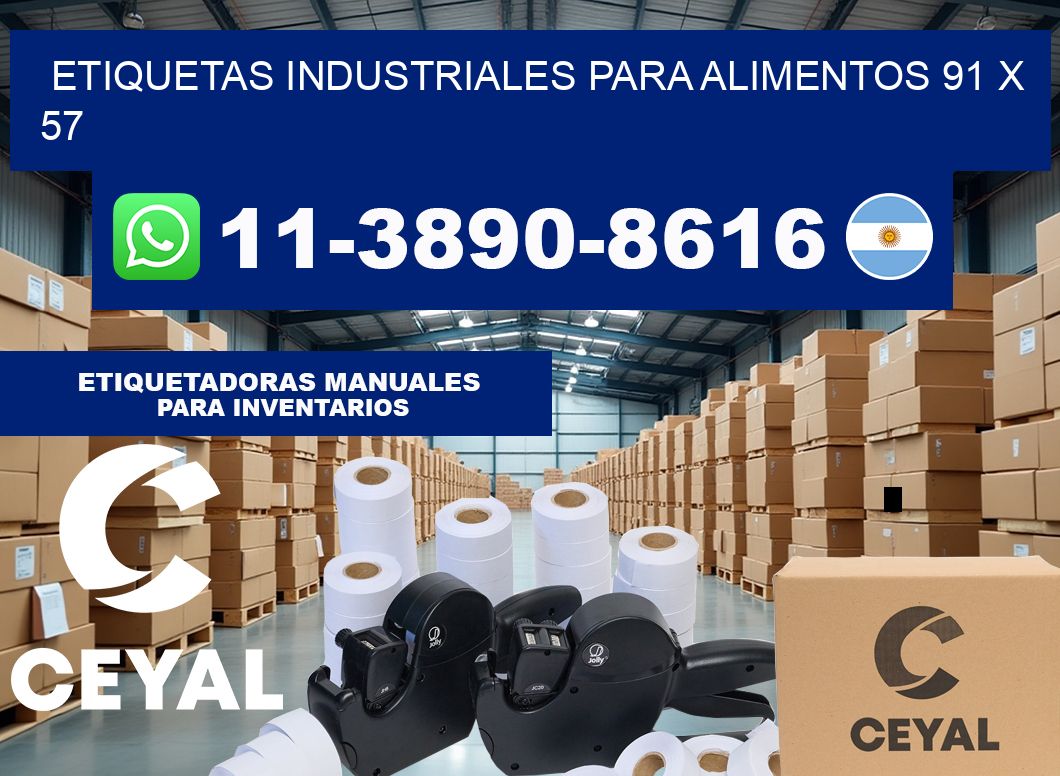 Etiquetas industriales para alimentos 91 x 57