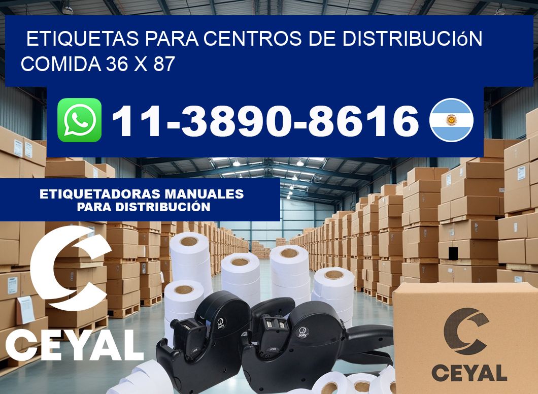 Etiquetas para centros de distribución comida 36 x 87