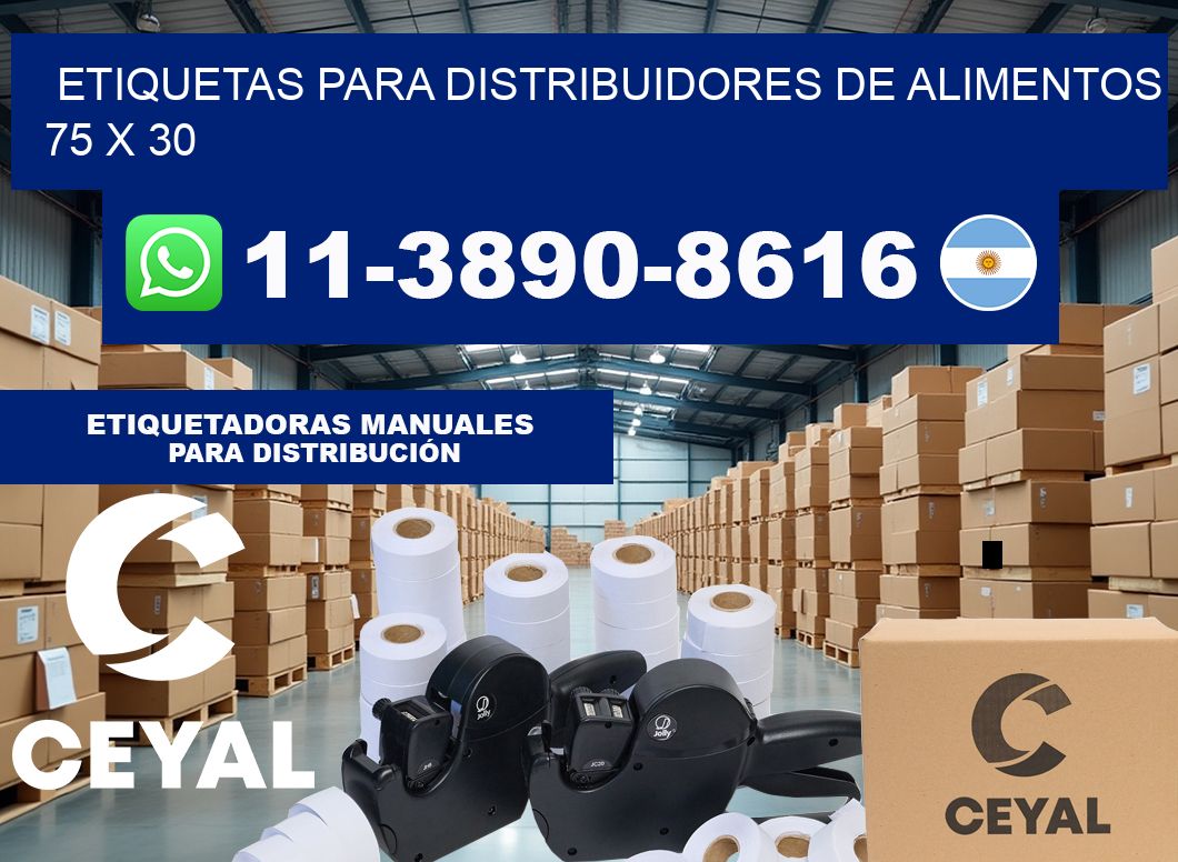Etiquetas para distribuidores de alimentos 75 x 30