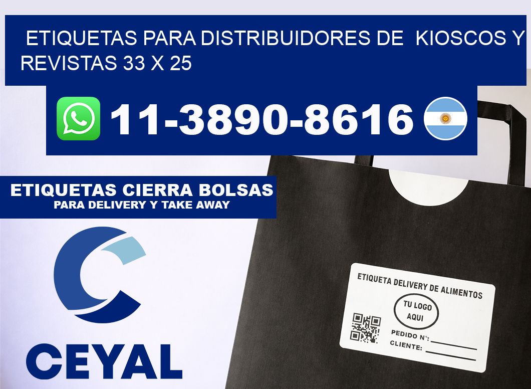 Etiquetas para distribuidores de  kioscos y revistas 33 x 25