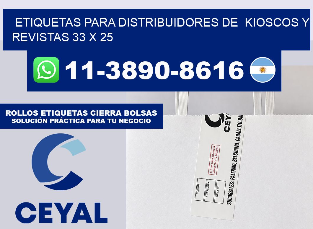 Etiquetas para distribuidores de  kioscos y revistas 33 x 25