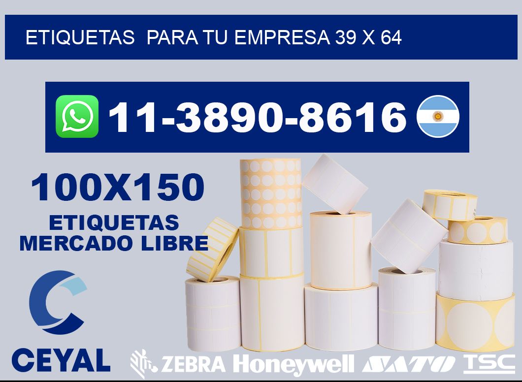 Etiquetas  para tu empresa 39 x 64