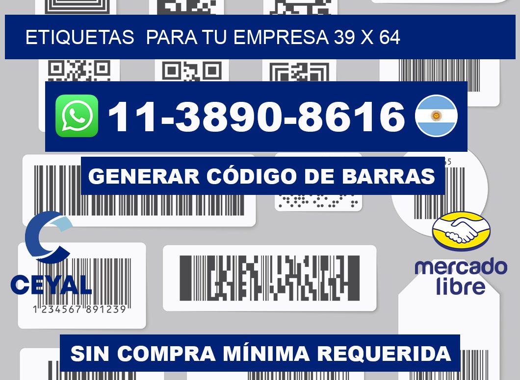 Etiquetas  para tu empresa 39 x 64