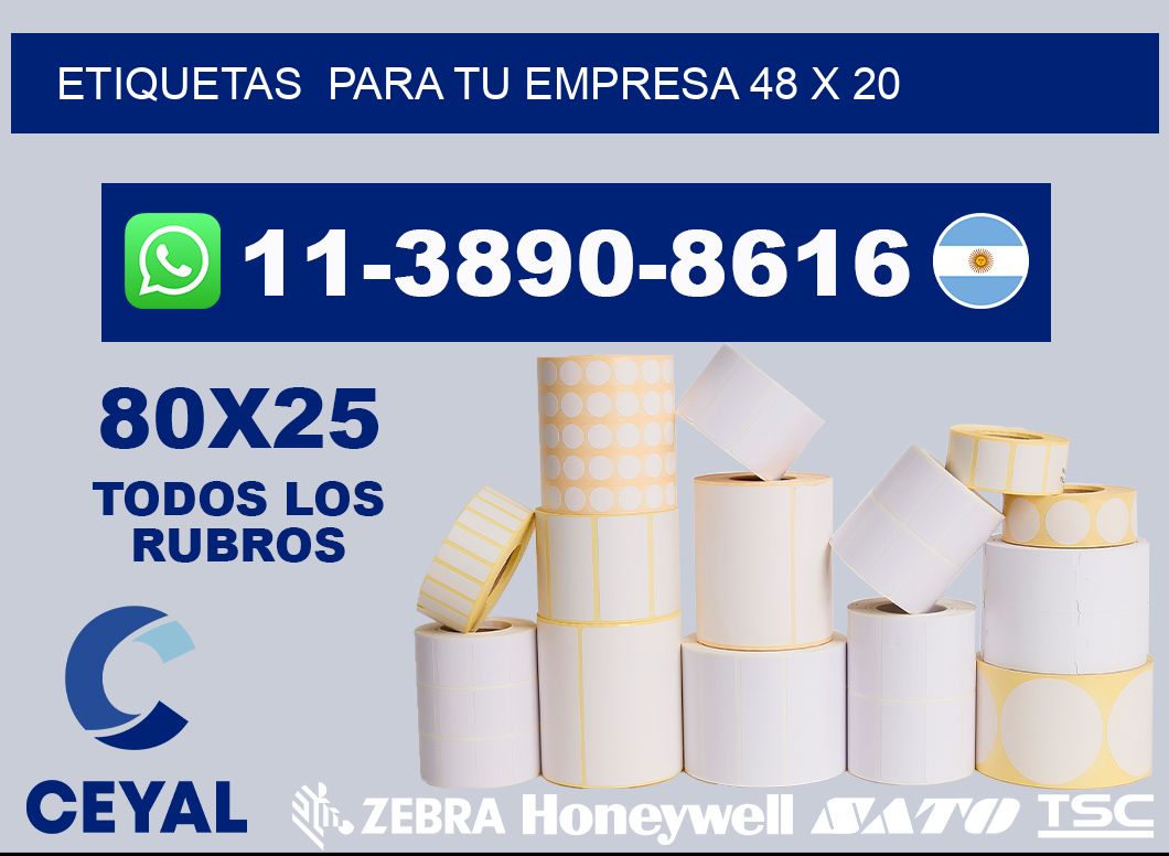 Etiquetas para tu empresa 48 x 20