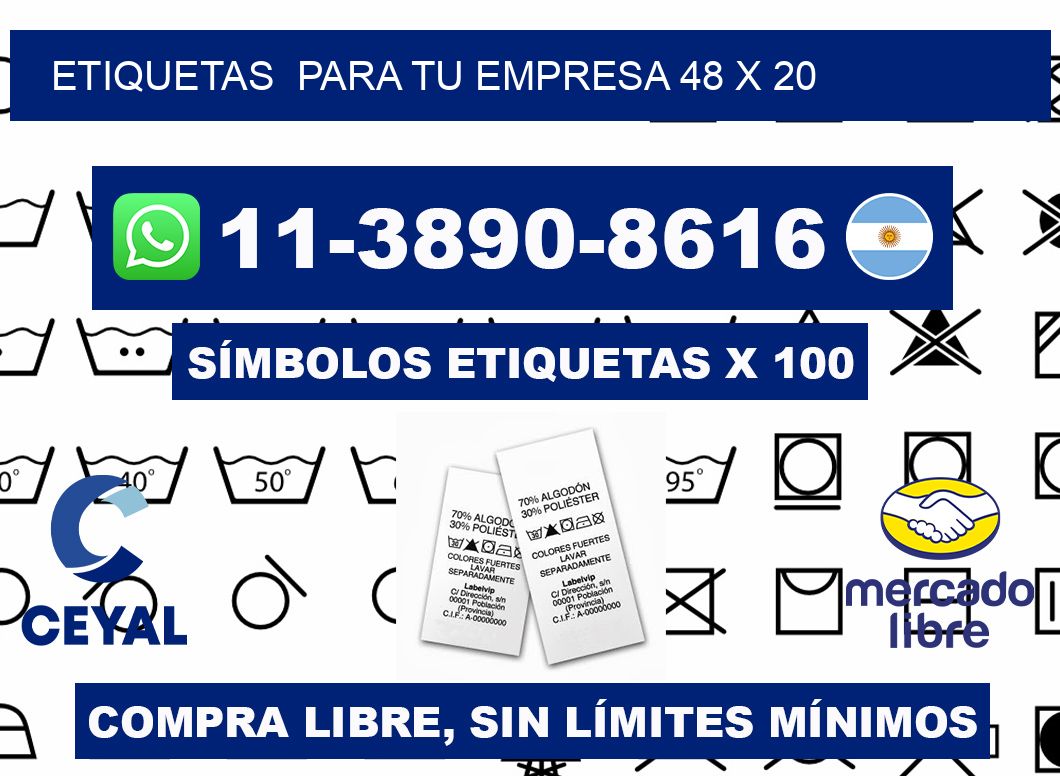 Etiquetas para tu empresa 48 x 20