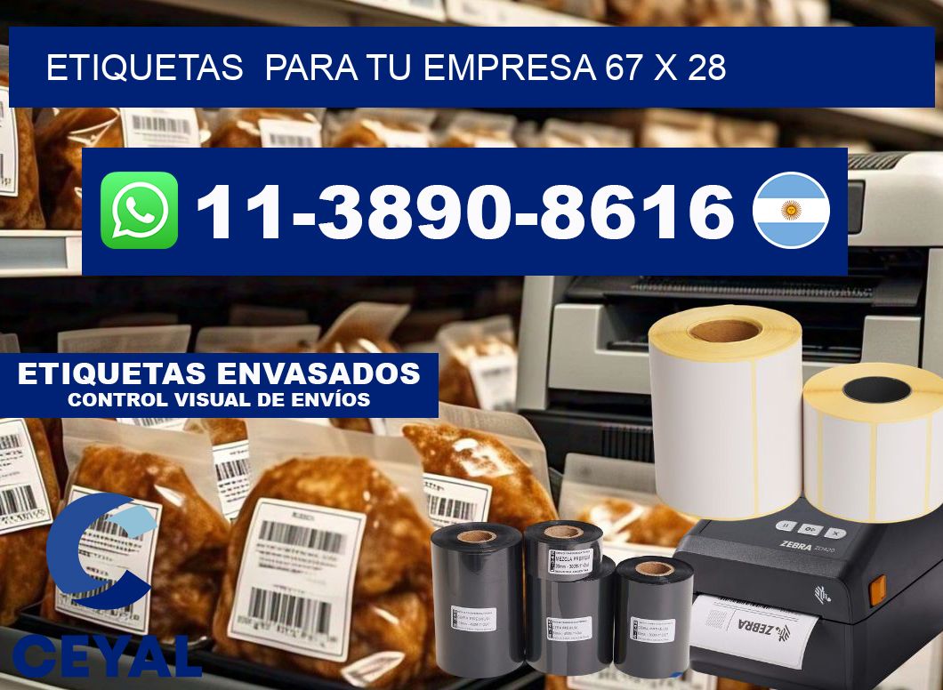 Etiquetas  para tu empresa 67 x 28