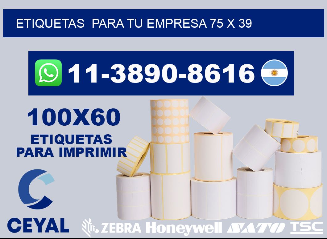 Etiquetas  para tu empresa 75 x 39