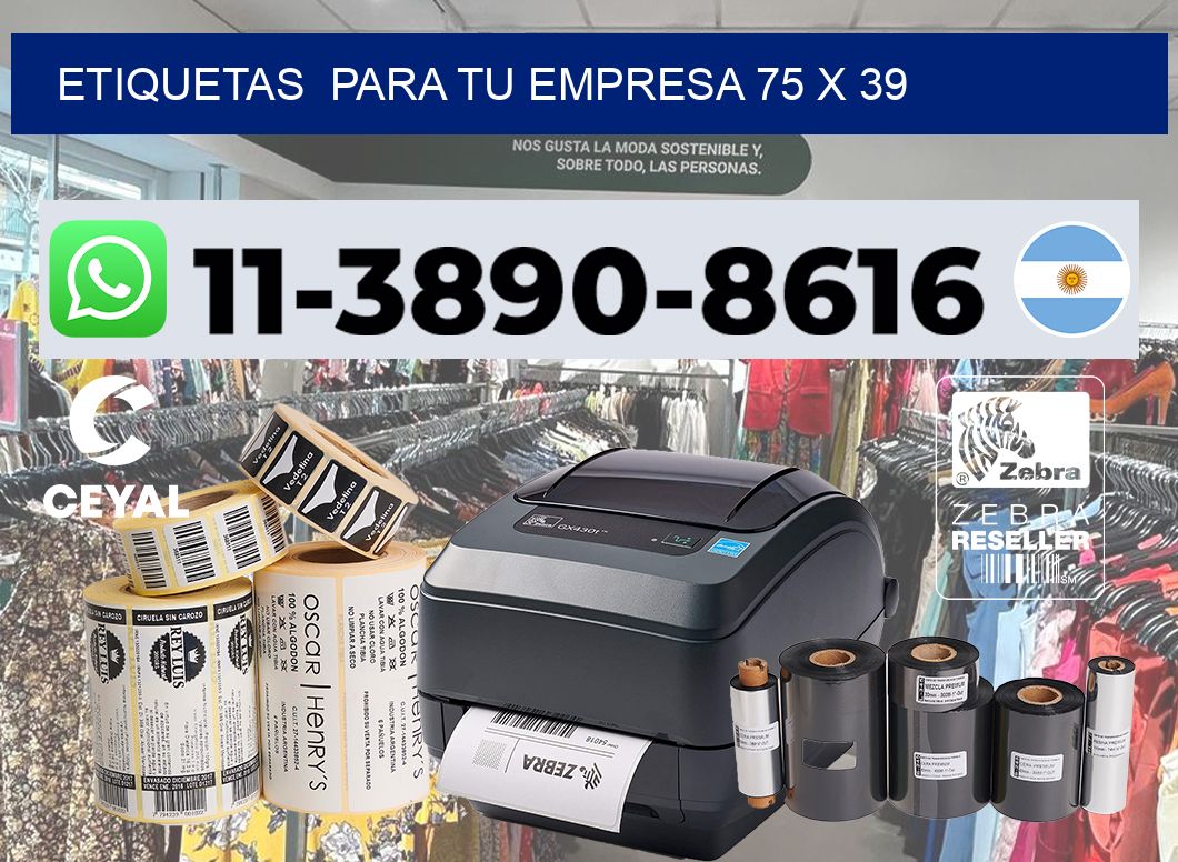 Etiquetas  para tu empresa 75 x 39