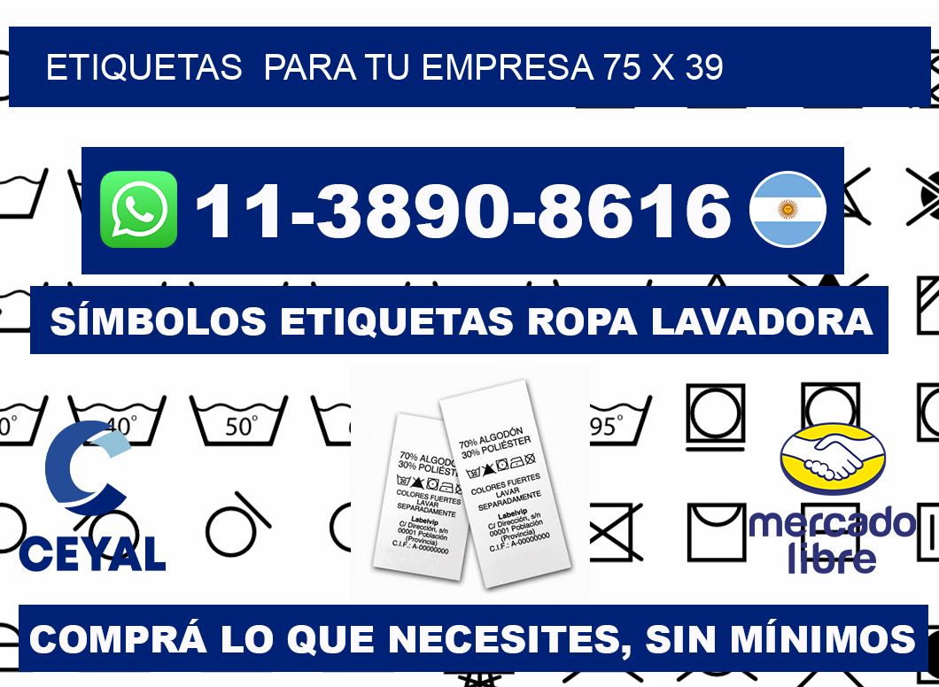 Etiquetas  para tu empresa 75 x 39