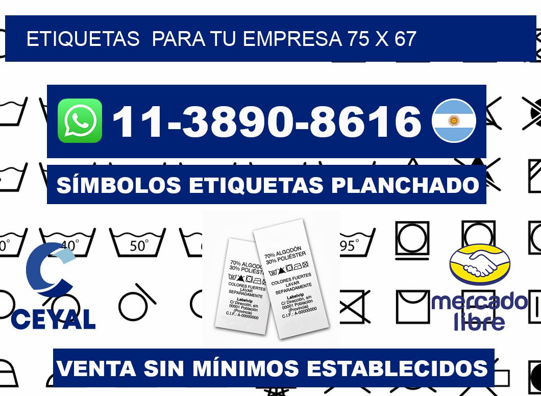 Etiquetas  para tu empresa 75 x 67
