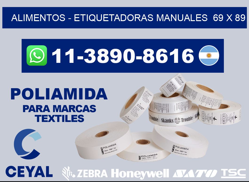 alimentos - Etiquetadoras Manuales  69 x 89