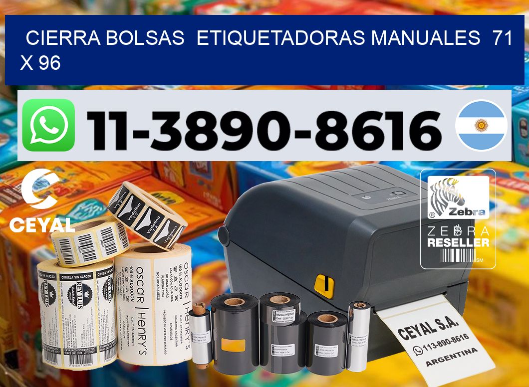 cierra bolsas  Etiquetadoras Manuales  71 x 96