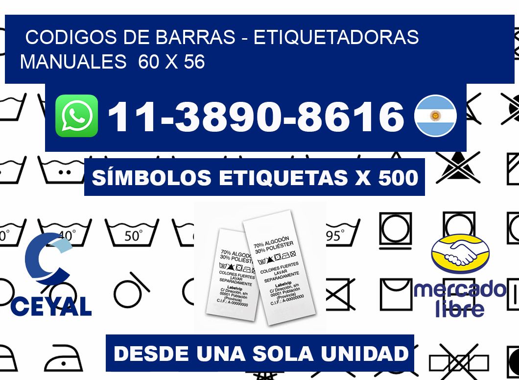 codigos de barras - Etiquetadoras Manuales  60 x 56
