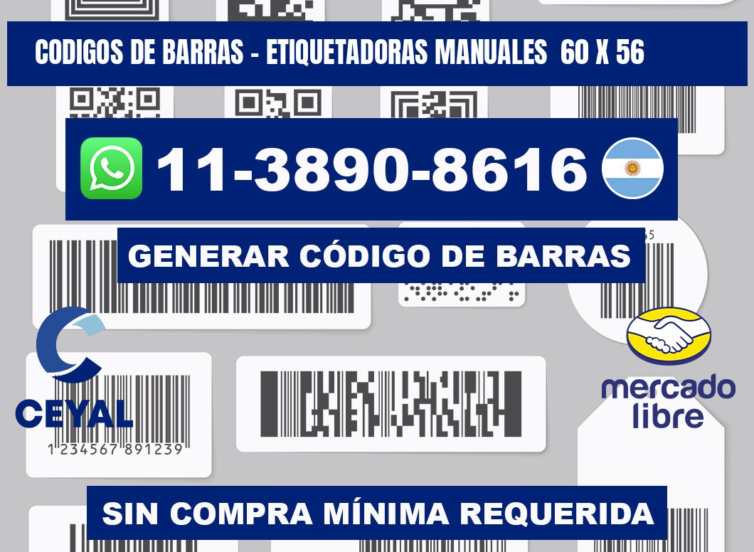 codigos de barras - Etiquetadoras Manuales  60 x 56