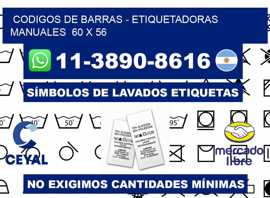 codigos de barras - Etiquetadoras Manuales  60 x 56