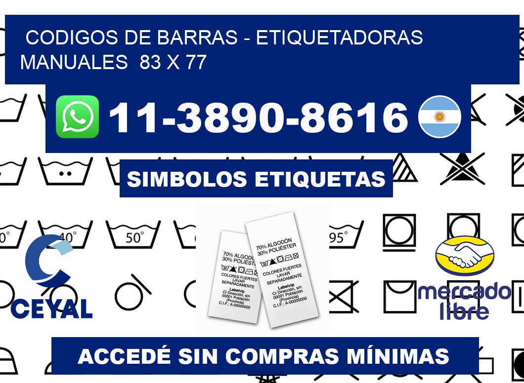 codigos de barras - Etiquetadoras Manuales  83 x 77