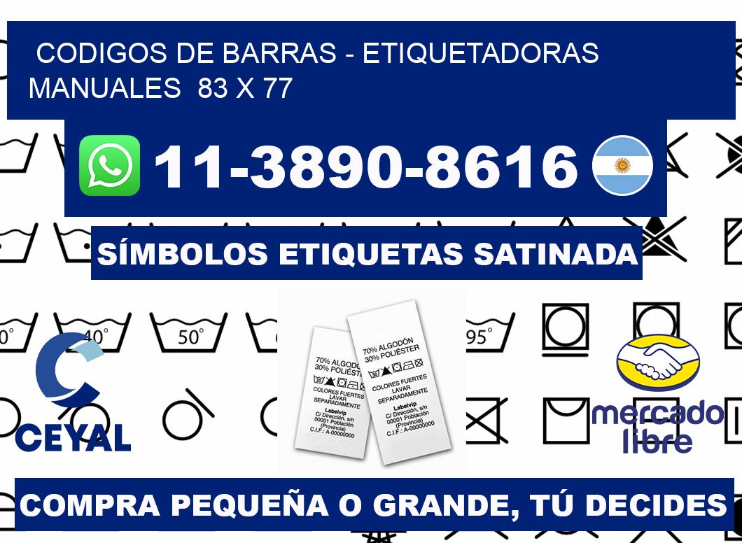 codigos de barras - Etiquetadoras Manuales  83 x 77