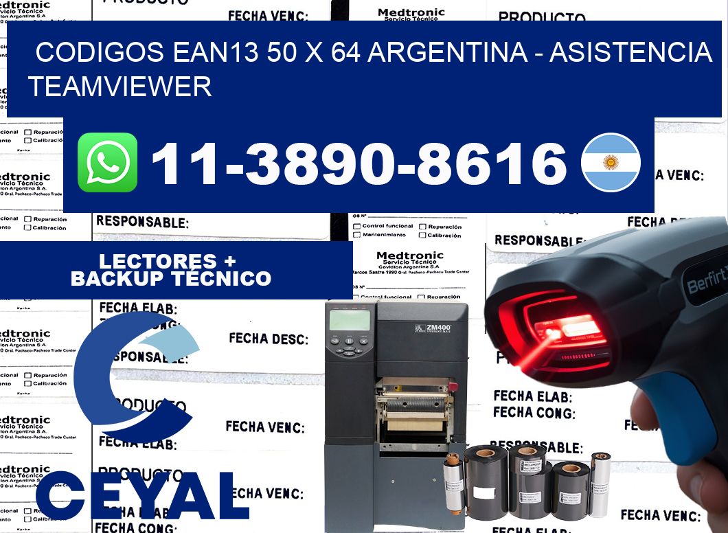 codigos ean13 50 x 64 argentina - asistencia teamviewer