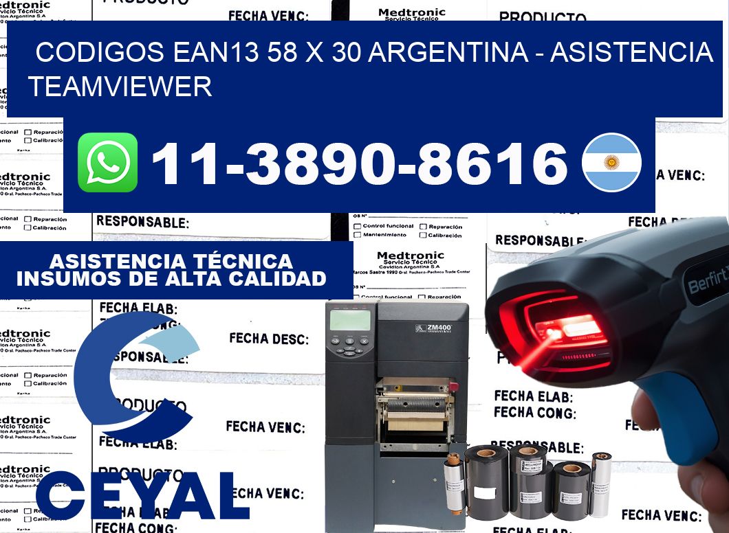 codigos ean13 58 x 30 argentina - asistencia teamviewer