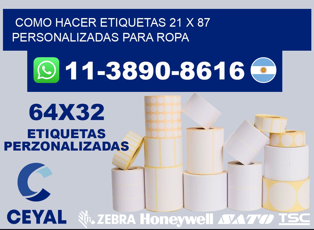 como hacer etiquetas 21 x 87 personalizadas para ropa