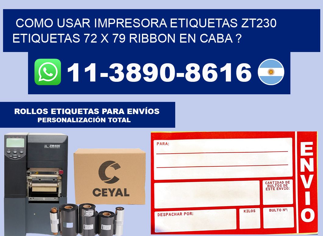 como usar impresora etiquetas zt230 etiquetas 72 x 79 ribbon en CABA ?