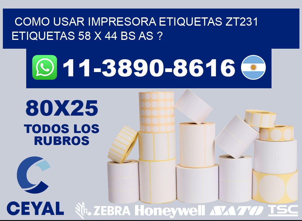como usar impresora etiquetas zt231 etiquetas 58 x 44 BS AS ?
