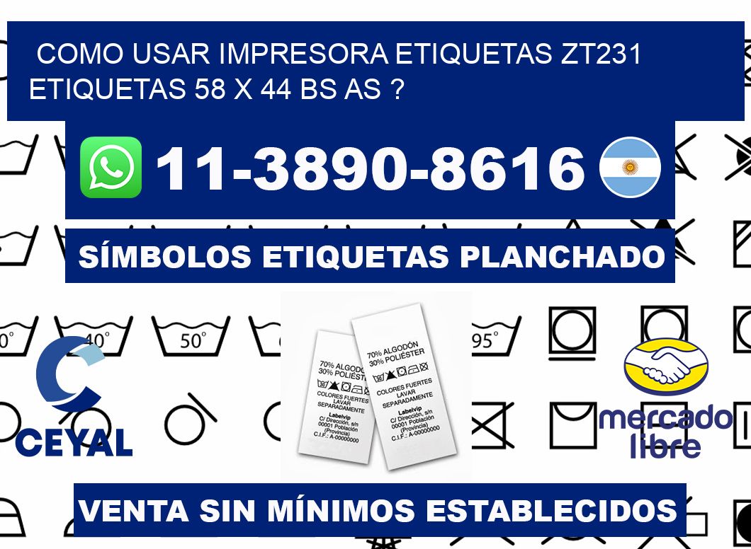 como usar impresora etiquetas zt231 etiquetas 58 x 44 BS AS ?