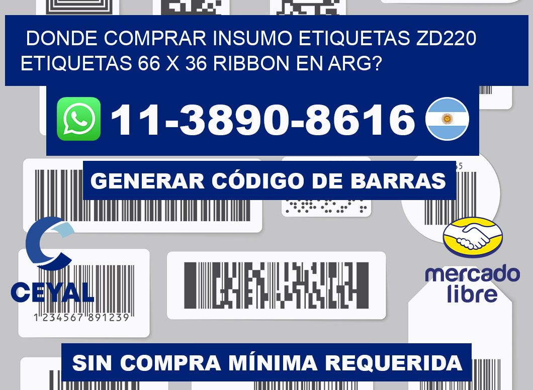 donde comprar insumo etiquetas zd220 etiquetas 66 x 36 ribbon en ARG?