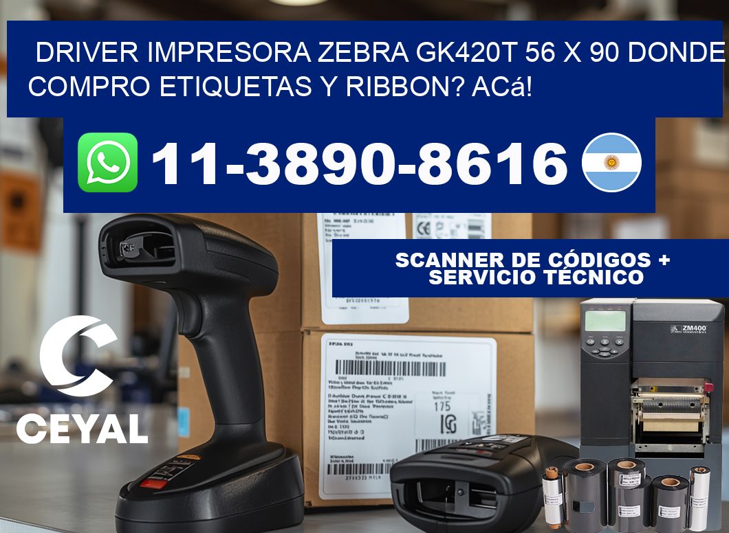 driver impresora zebra gk420t 56 x 90 Donde compro etiquetas y ribbon? Acá!