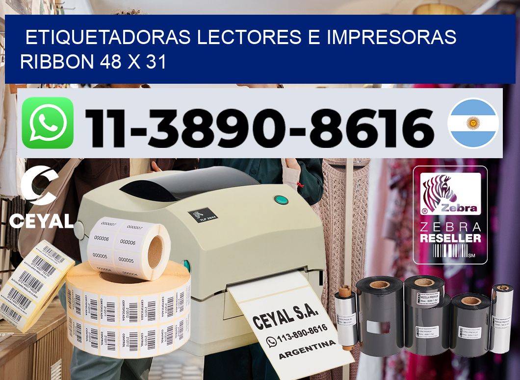 etiquetadoras lectores e impresoras ribbon 48 x 31