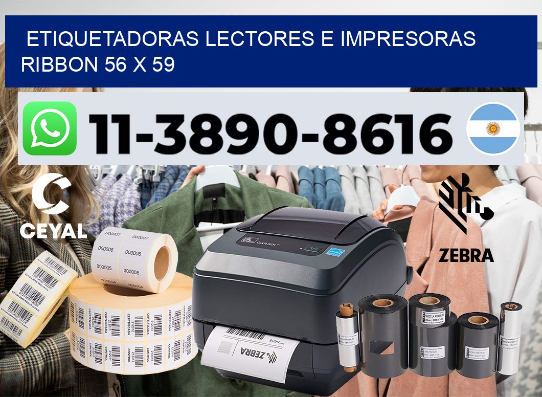 etiquetadoras lectores e impresoras ribbon 56 x 59