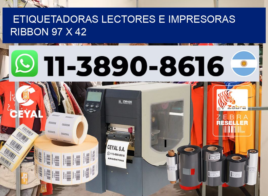 etiquetadoras lectores e impresoras ribbon 97 x 42