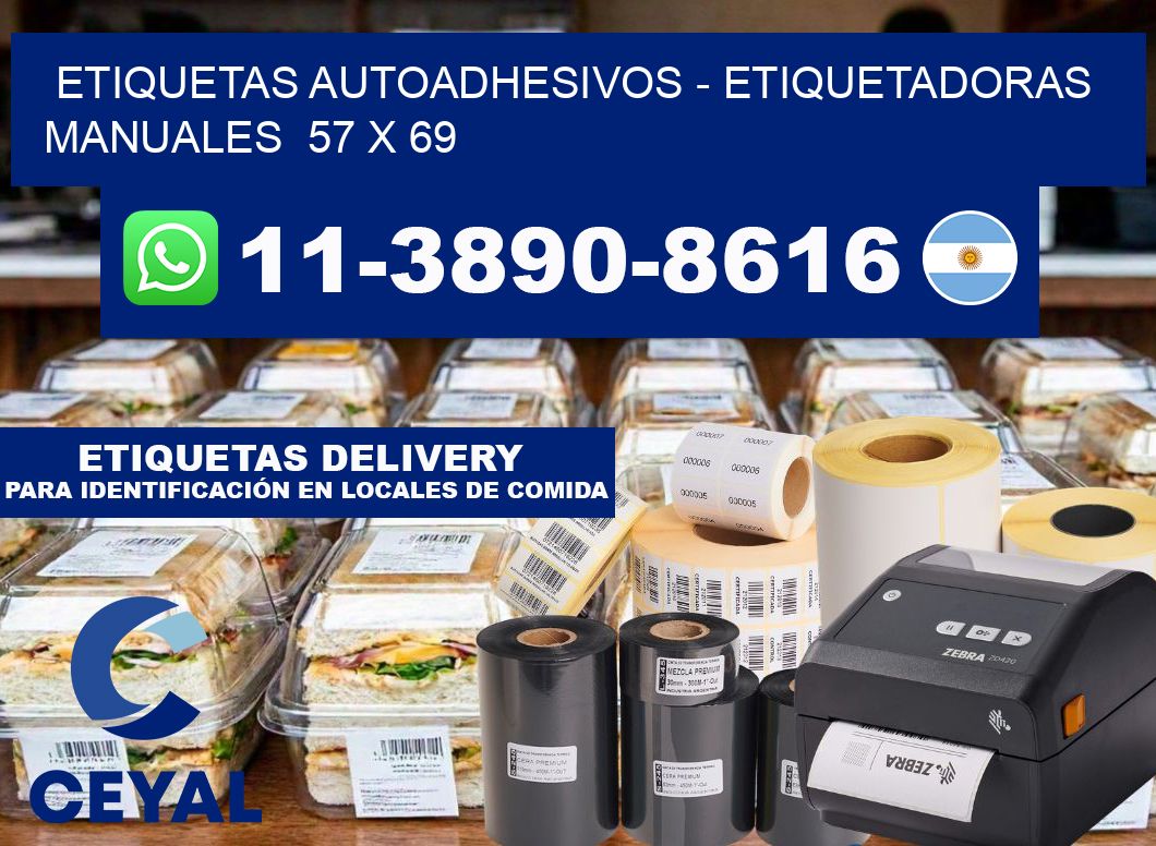 etiquetas autoadhesivos - Etiquetadoras Manuales  57 x 69