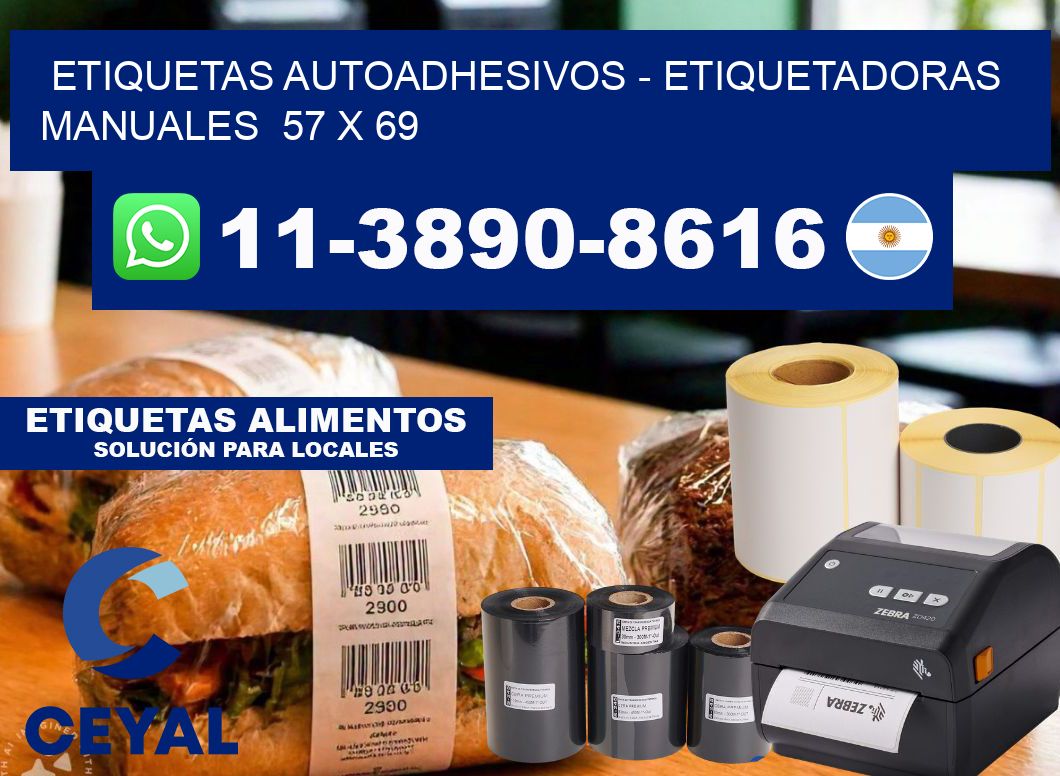 etiquetas autoadhesivos - Etiquetadoras Manuales  57 x 69