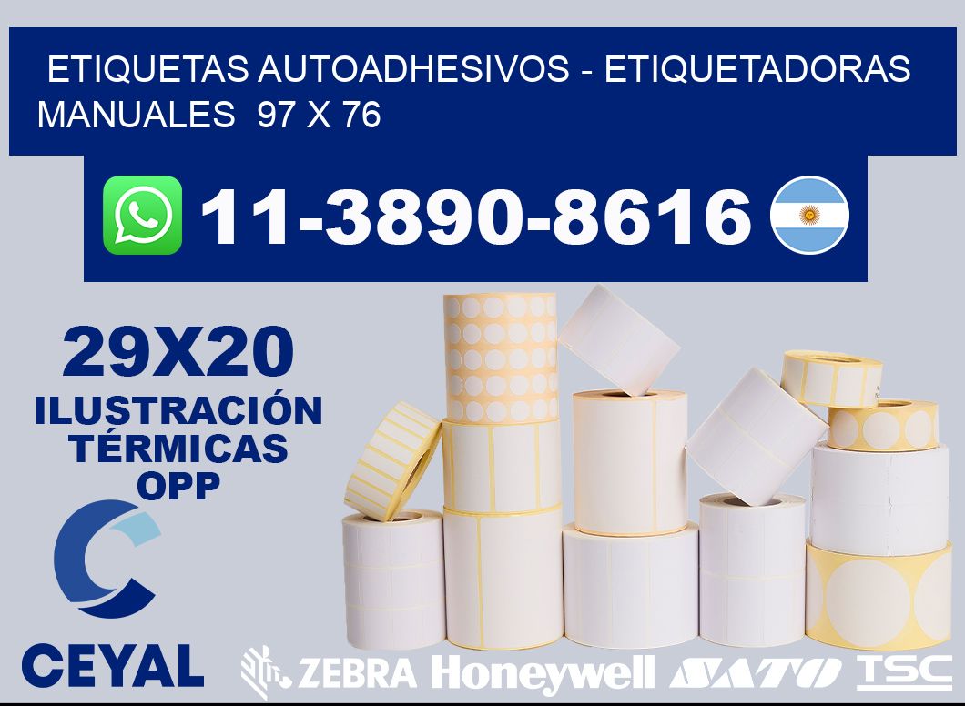 etiquetas autoadhesivos – Etiquetadoras Manuales  97 x 76