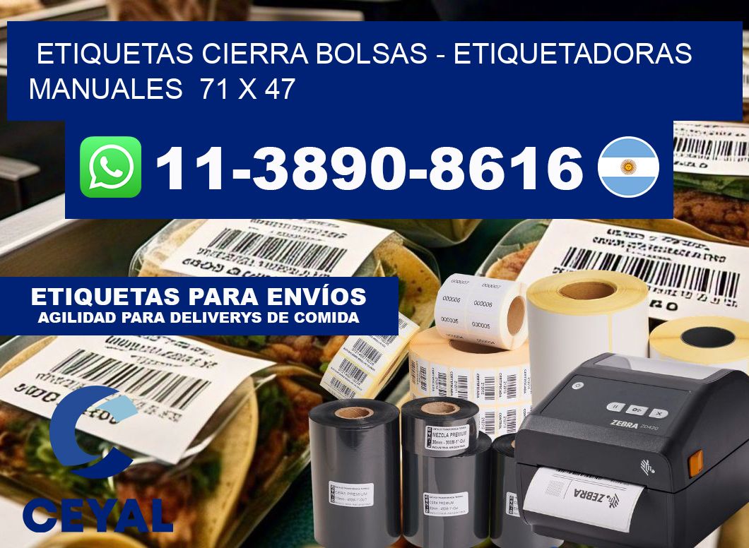 etiquetas cierra bolsas - Etiquetadoras Manuales 71 x 47