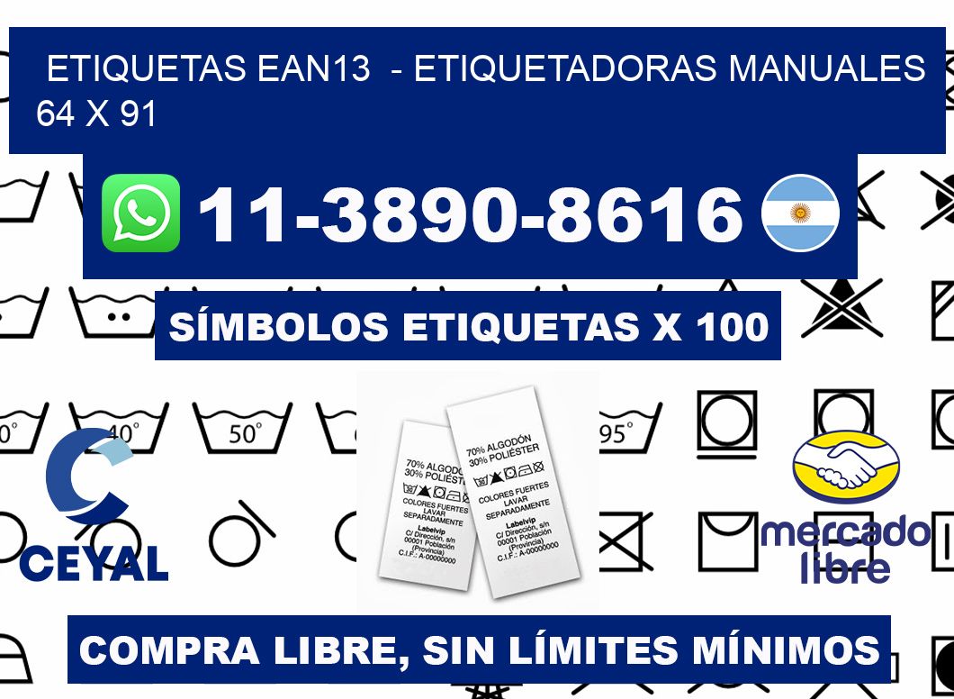 etiquetas ean13  - Etiquetadoras Manuales  64 x 91