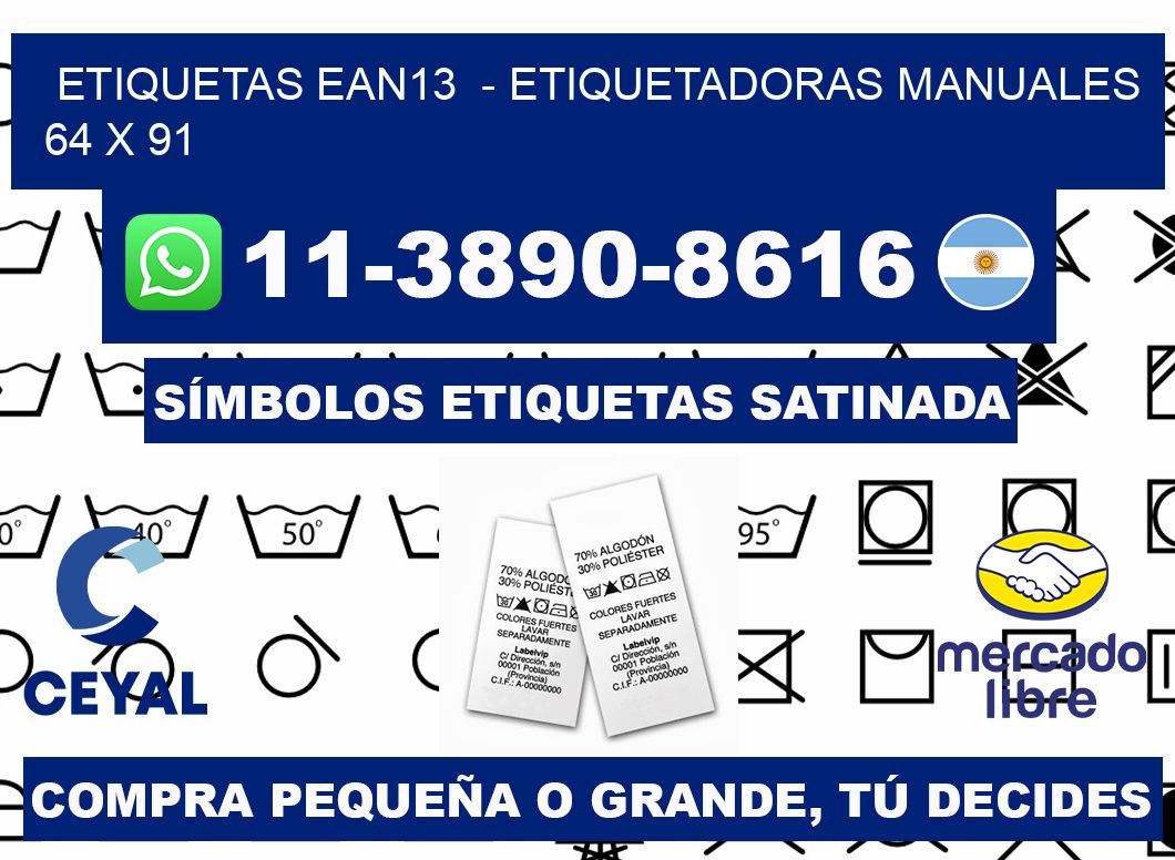 etiquetas ean13  - Etiquetadoras Manuales  64 x 91