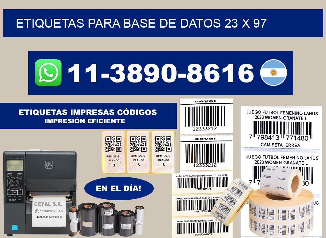 etiquetas para base de datos 23 x 97