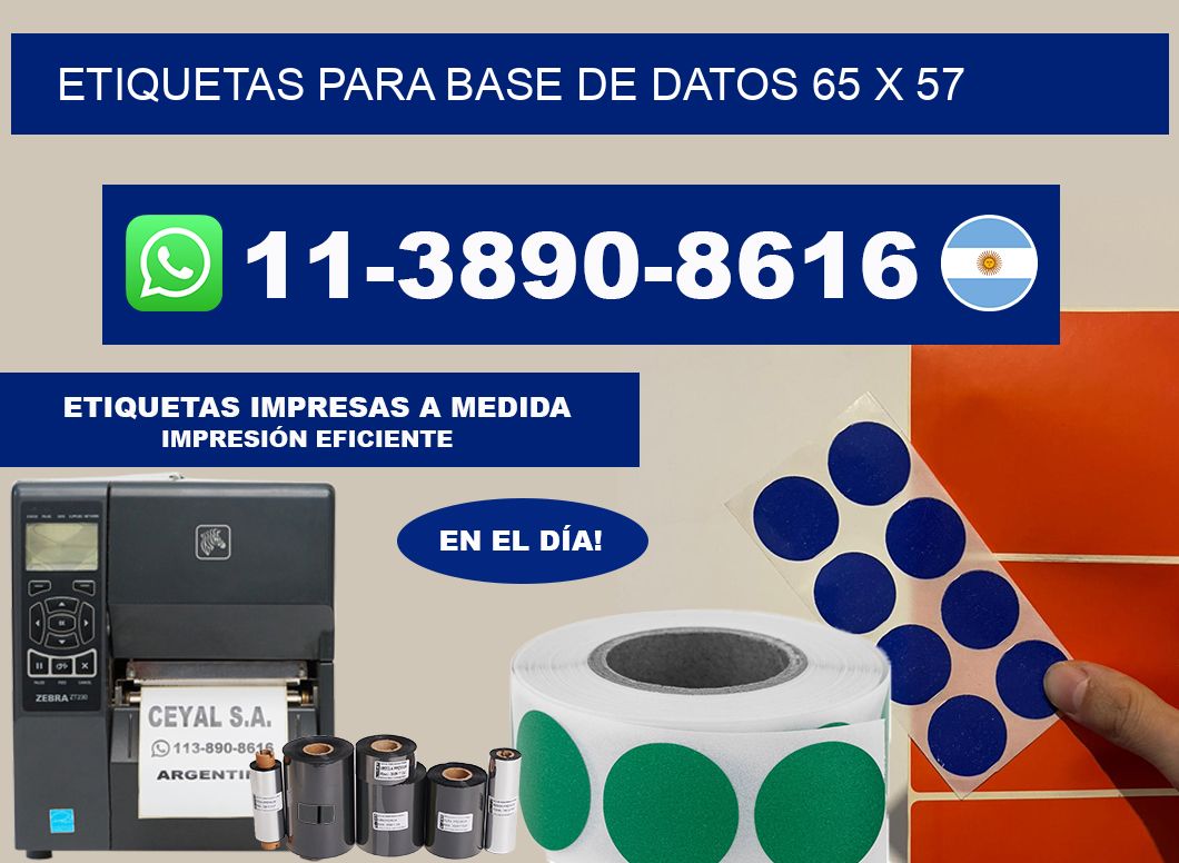etiquetas para base de datos 65 x 57