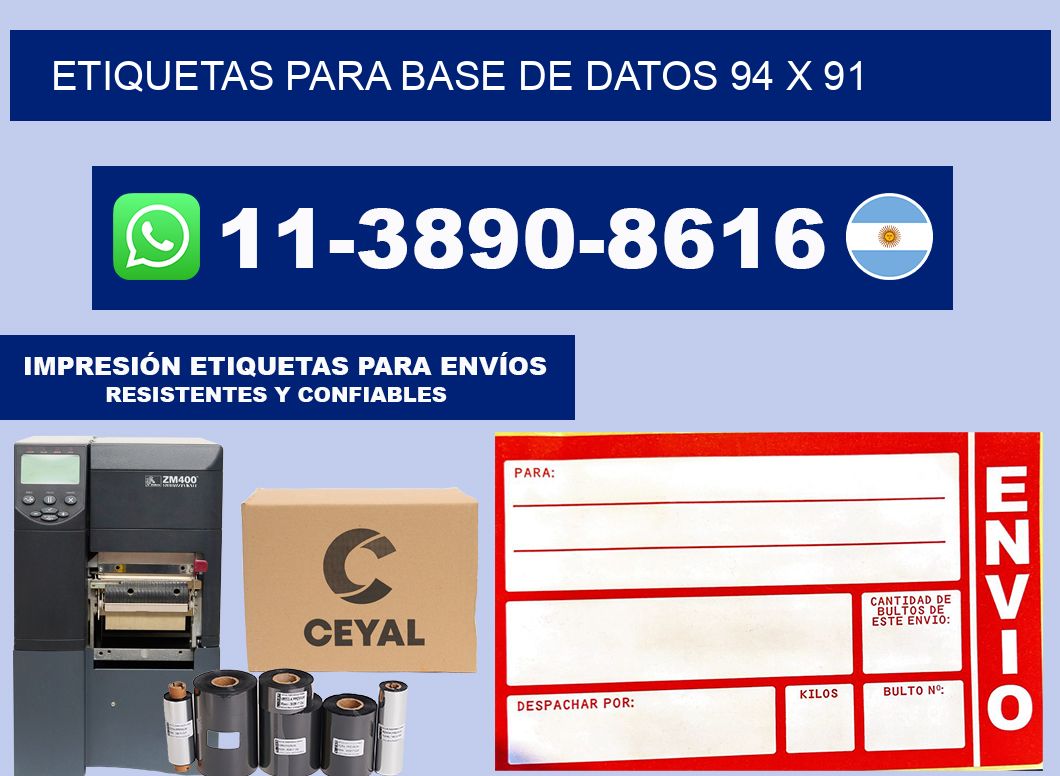 etiquetas para base de datos 94 x 91