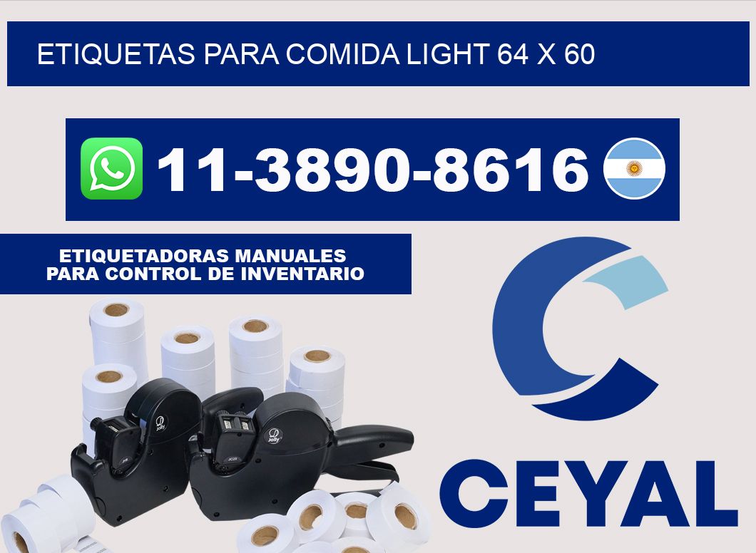 etiquetas para comida light 64 x 60