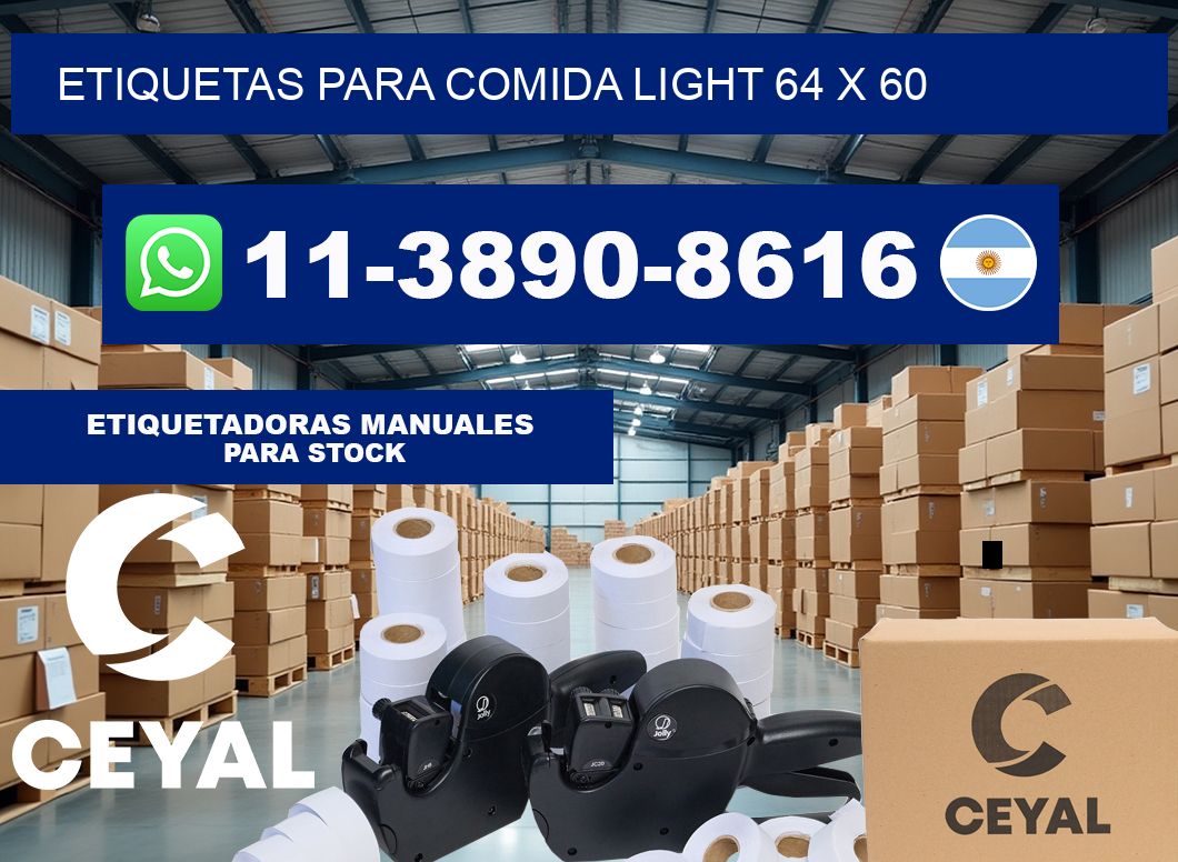 etiquetas para comida light 64 x 60