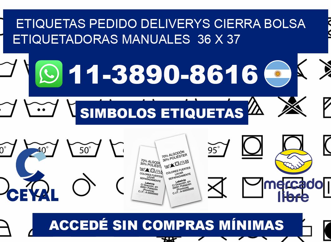 etiquetas pedido deliverys cierra bolsa  Etiquetadoras Manuales  36 x 37