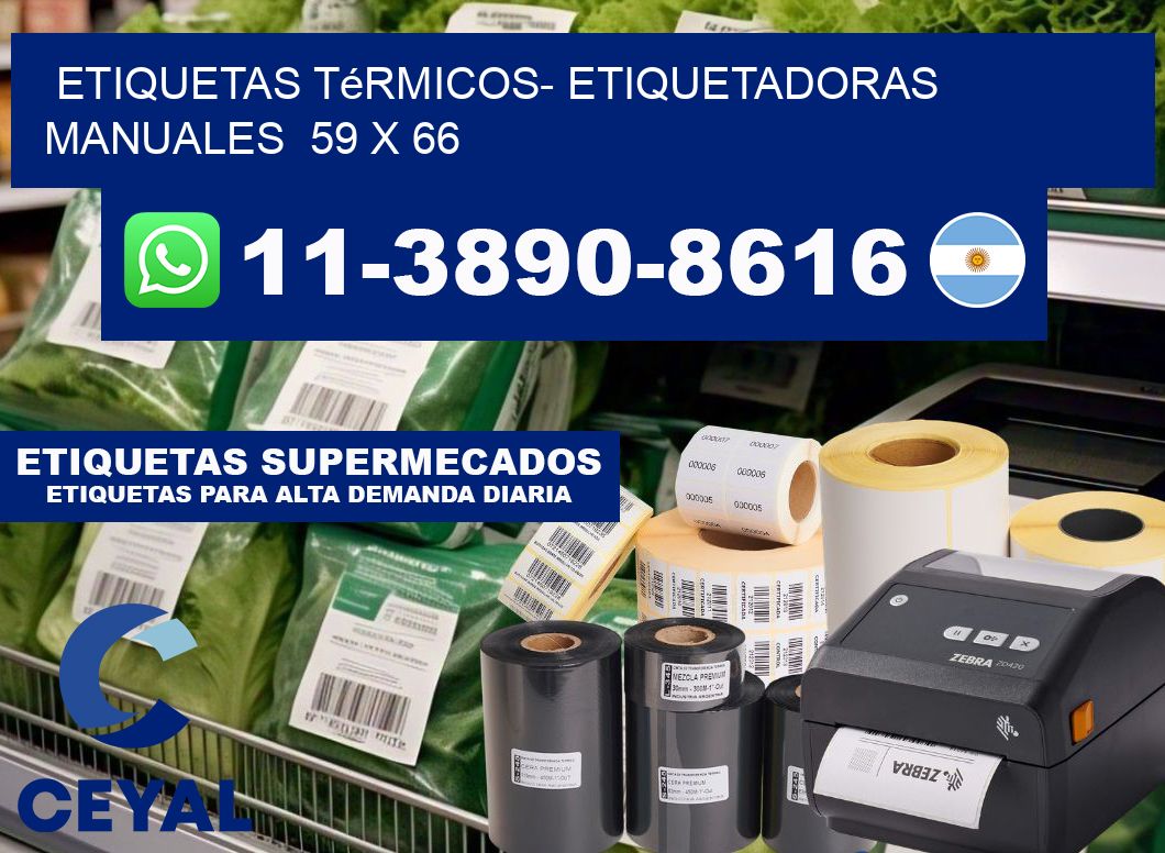 etiquetas térmicos- Etiquetadoras Manuales  59 x 66