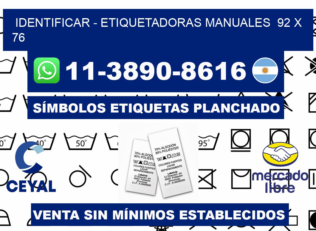 identificar - Etiquetadoras Manuales  92 x 76